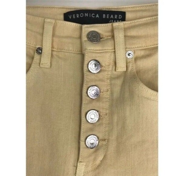 Veronica Beard Maera High Rise Twee Skinny Yellow Jeans Preppy Teacher 24/7 - Picture 7 of 7